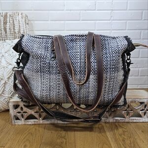 Myra Quiet Luxury Gray and Brown Travel Bag